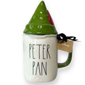 NWT Rae Dunn/Disney NEVER
GROW UP Peter Pan Double Sided Mug
With Topper